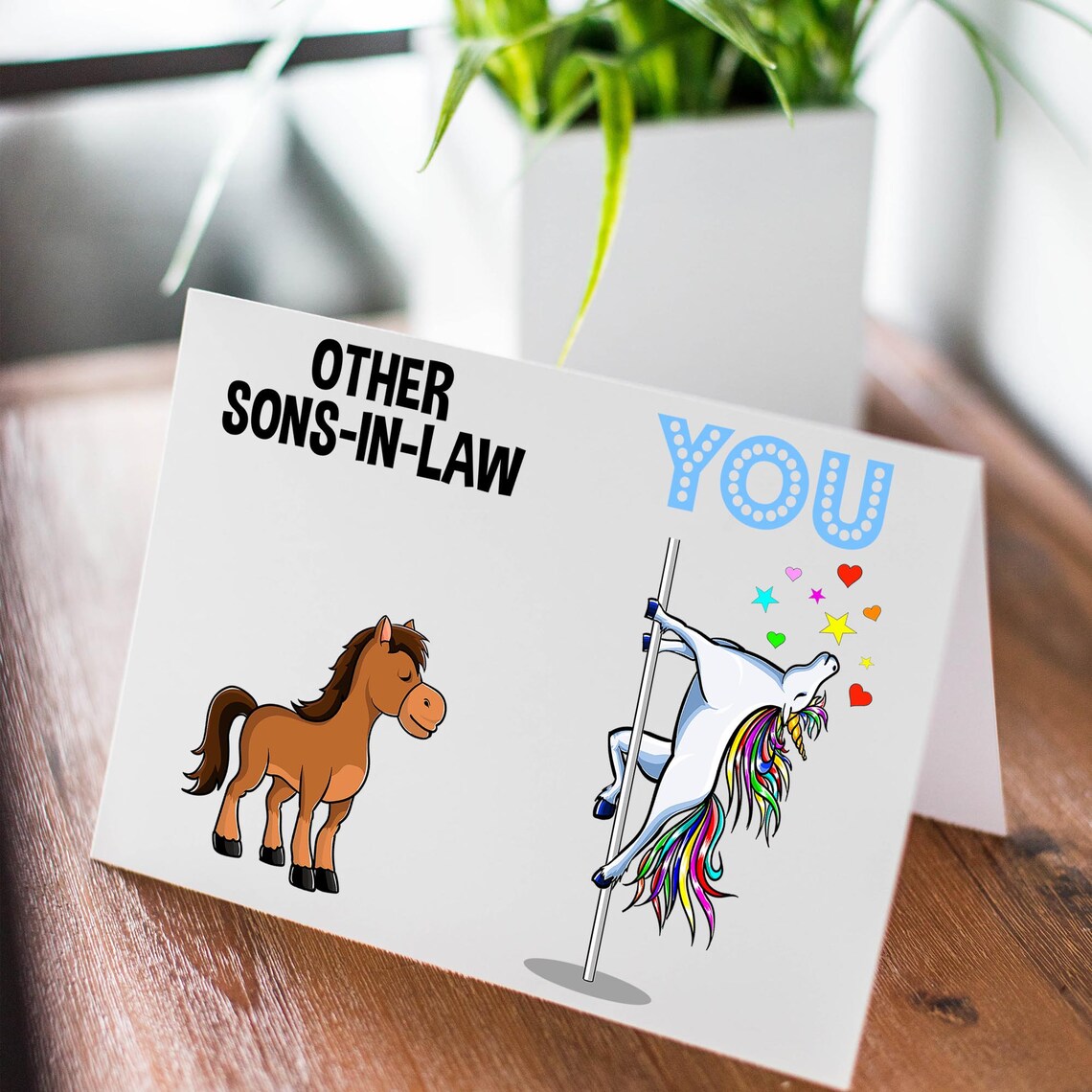 Son in Law Greeting Card Handmade Blank Funny Gifts for Birthday Best ...