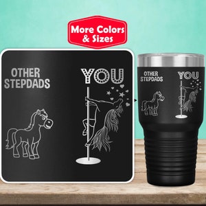 Stepdad Tumbler Travel Mug Coffee Cup Funny Gifts For Birthday Best Present Idea Ever Unicorn Step Dad Gift Fathers Day J-37K