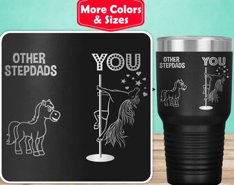 Stepdad Tumbler Travel Mug Coffee Cup Funny Gifts For Birthday Best Present Idea Ever Unicorn Step Dad Gift Fathers Day J-37K