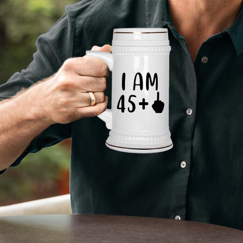 46th Birthday Beer Stein Mug Glass Cup 46 Forty Six Sixth 1975 Funny Gift For Men Him Dad Husband Brother Male Guy Bday Ideas Present M-12X