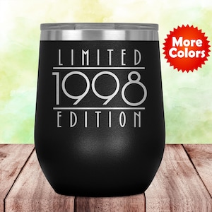 27th Birthday Wine Tumbler Glass Mug Cup 27 Twenty Seven Seventh 1998 Funny Gift For Women Men Her Him Husband Best Friend Present B-67M