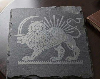 Personalized Iran Decorative Tile Custom Persian Heritage Gift Engraved Iran Map Plaque Iranian Home Décor Housewarming Gift Keepsake