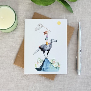 Girl and Horse Greeting Card // Horse Girl Card // Birthday Card // All Occasions Card // Horse Lover