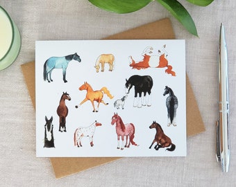 Horses of Courses Greeting Card, blank inside