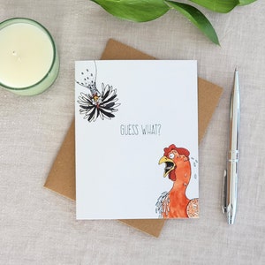 Guess What? Chicken Butt Greeting Card // Chicken Card // Funny Chicken Card // Chicken Lovers Card