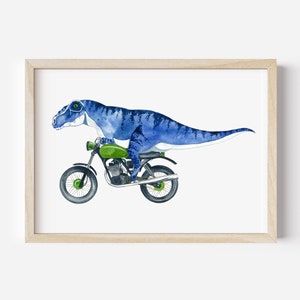 Dinosaur on a Motorcycle print