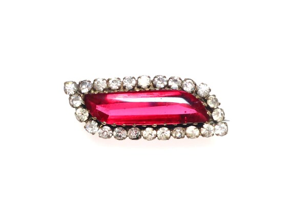 Antique Edwardian silver plated ruby paste lover’… - image 6