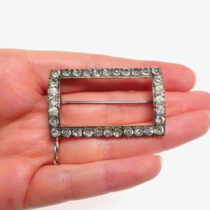 Antique Victorian Georgian style large square diamond paste buckle conversion brooch