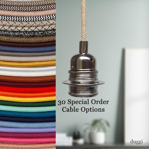 Plug in Pendant Light SPECIAL ORDER CABLES - Gunmetal Grey vintage style e27 threaded lamp holder - Reading, ambient mood lighting cord