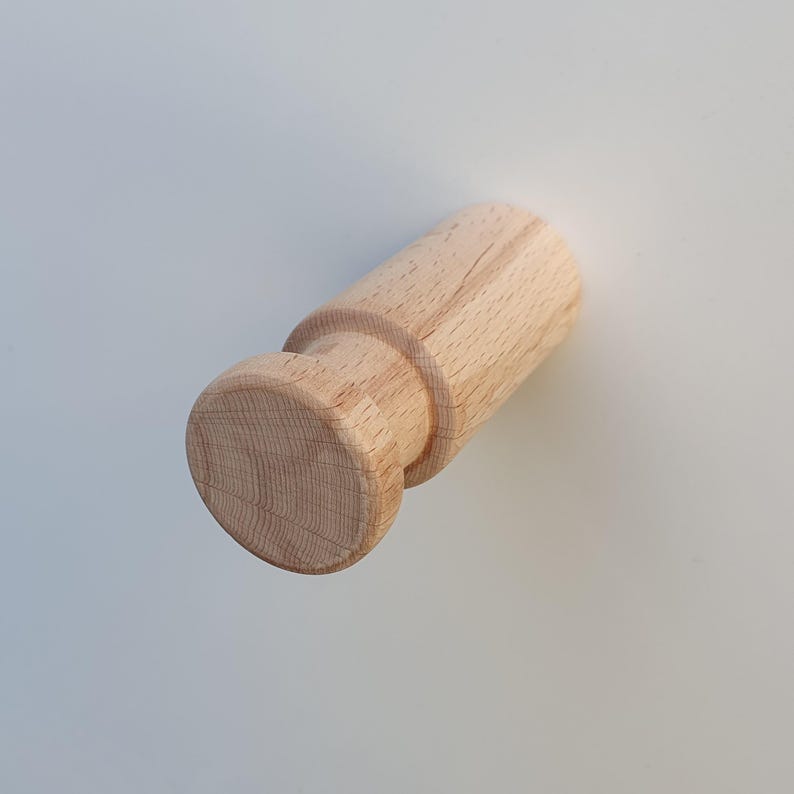 Wooden Pendant Light Wall Bracket - Natural Beachwood Wood Dowel Hook - duggi bild 4