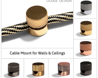 Metal Button Mount for Pendant Light Cable - Wall or Ceiling Mount - Available in 7 Finishes - duggi