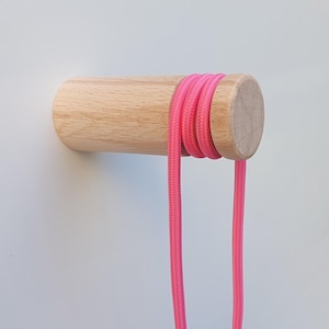 Wooden Pendant Light Wall Bracket - Natural Beachwood Wood Dowel Hook - duggi bild 2