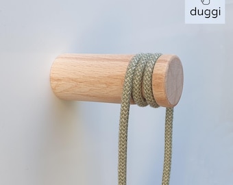 Wooden Pendant Light Wall Bracket  - Natural Beachwood Wood Dowel Hook - duggi