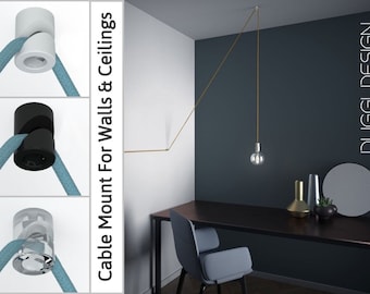 Cable Hook for Pendant Light - Wall or Ceiling Mount - White, Black & Clear Finishes - duggi