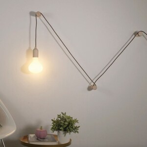 Wooden Pendant Light Wall Bracket - Natural Beachwood Wood Dowel Hook - duggi bild 7