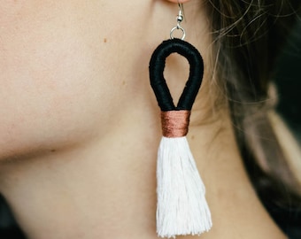 Tassel Earrings / "Ceres" / Fiber Sculpture