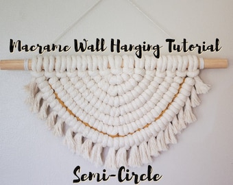 Tutorial semicerchio macramè / modello da appendere alla parete