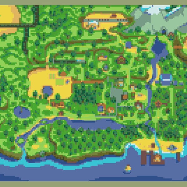 Stardew Valley River Farm Map Cross Stitch - Etsy