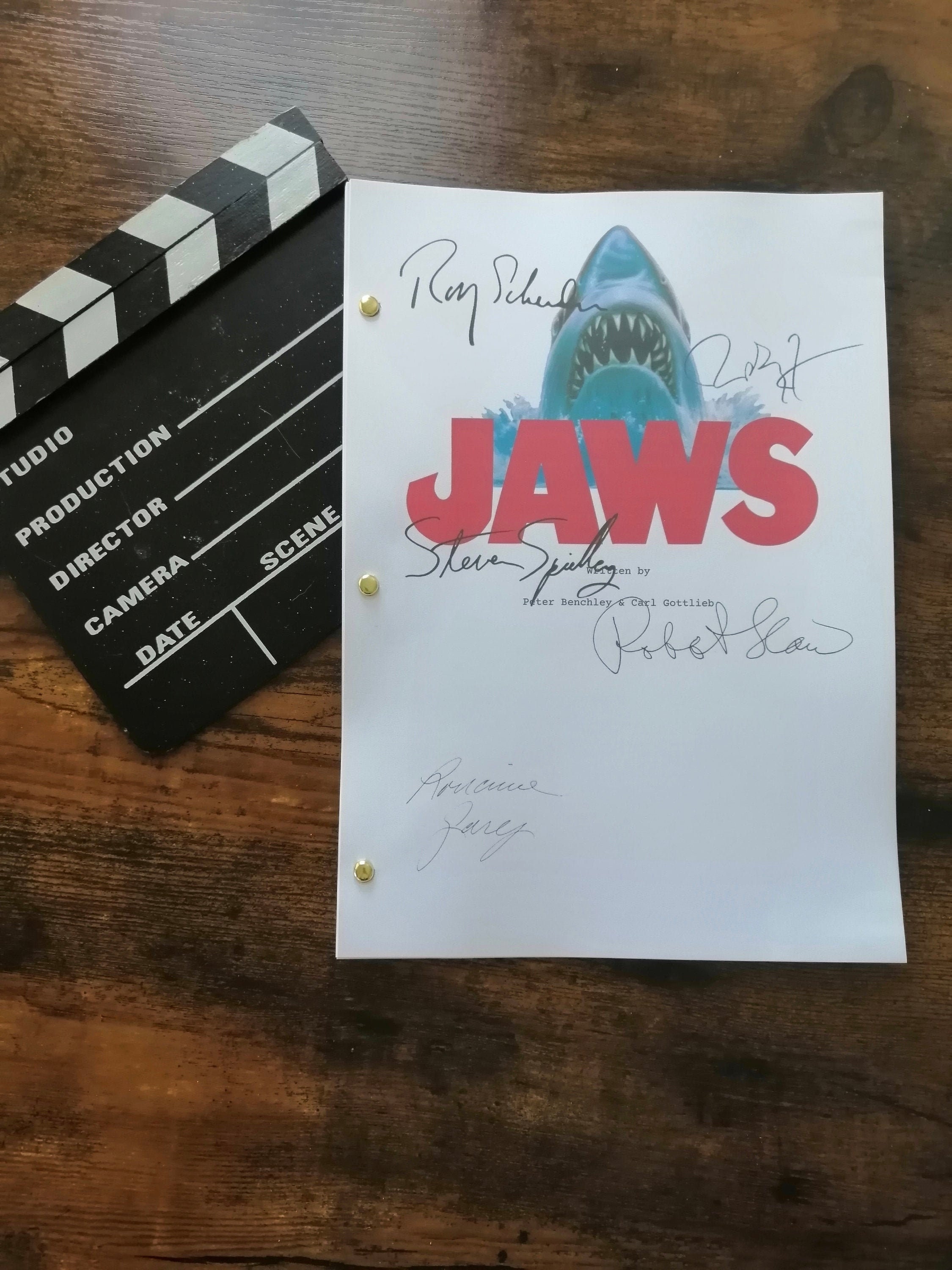 Jaws Film Script with autographs Movie Unique Gift Christmas Etsy
