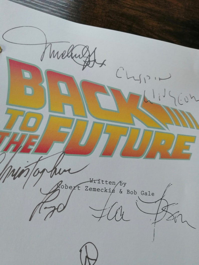 Back to the Future movie Script with Signatures / Autographs Etsy