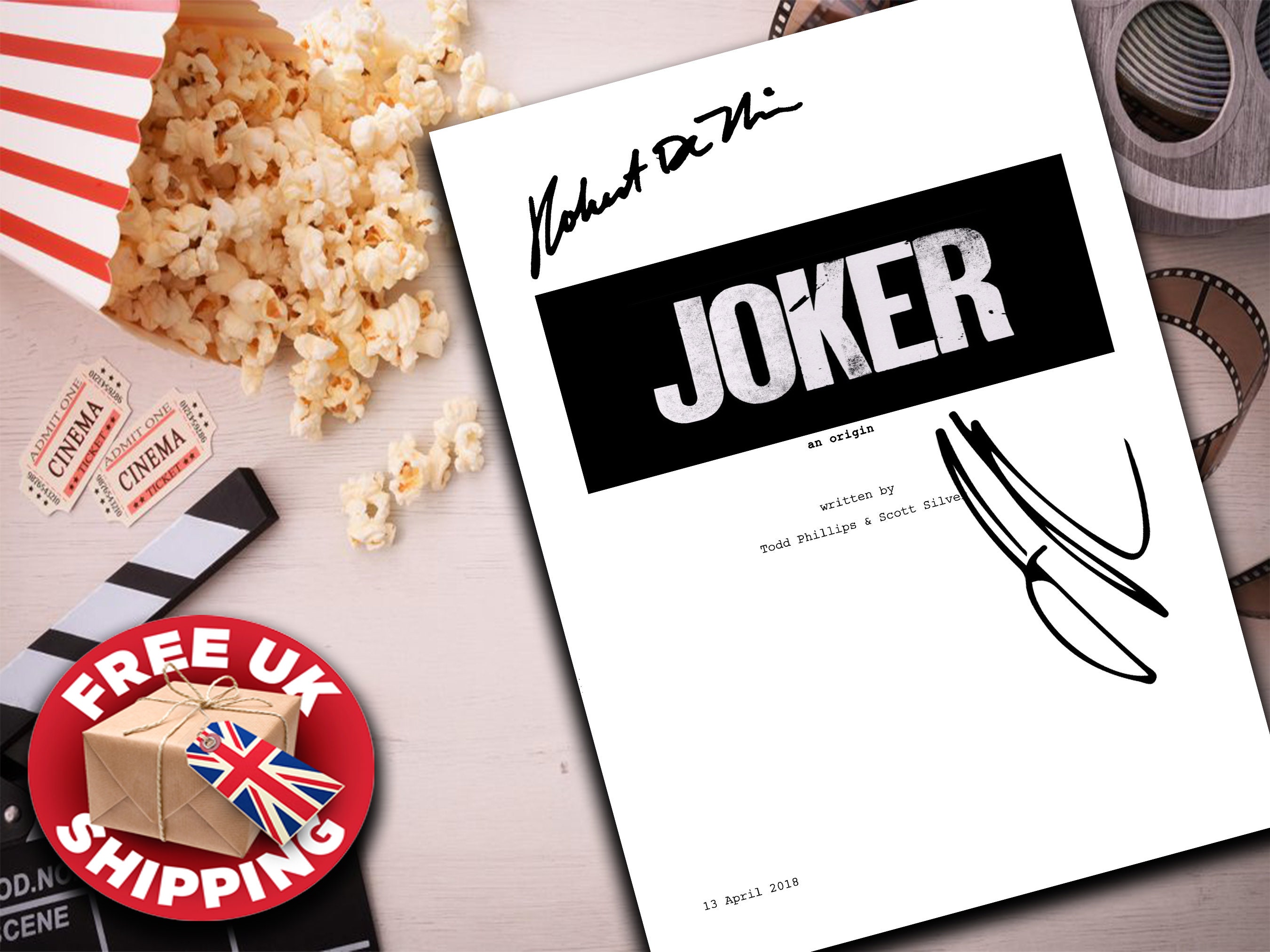 Joker Script, Screenplay with Signatures, Autograph Reprint Unique Gi…