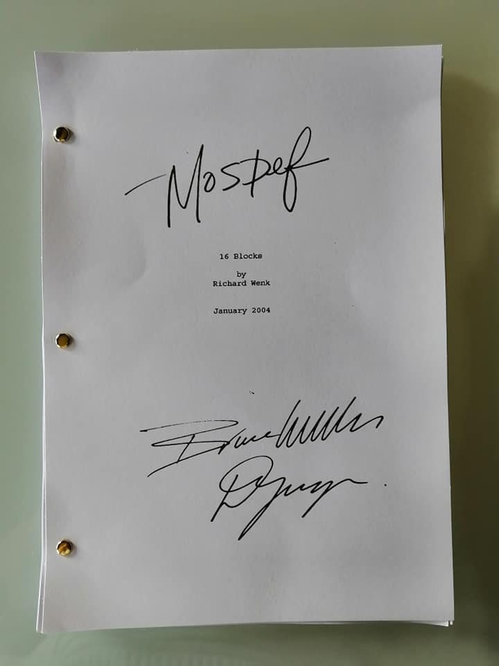 Image of 16 Blocks Script With Signatures/Autographs Reprint Unique Gift Christmas Xmas Present Movie Fan Geek