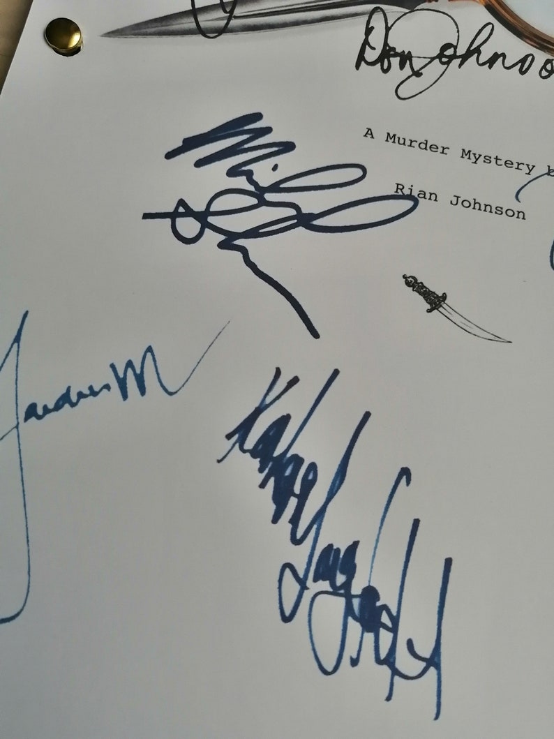 Knives Out Film Script with autographs Movie Unique Gift Etsy