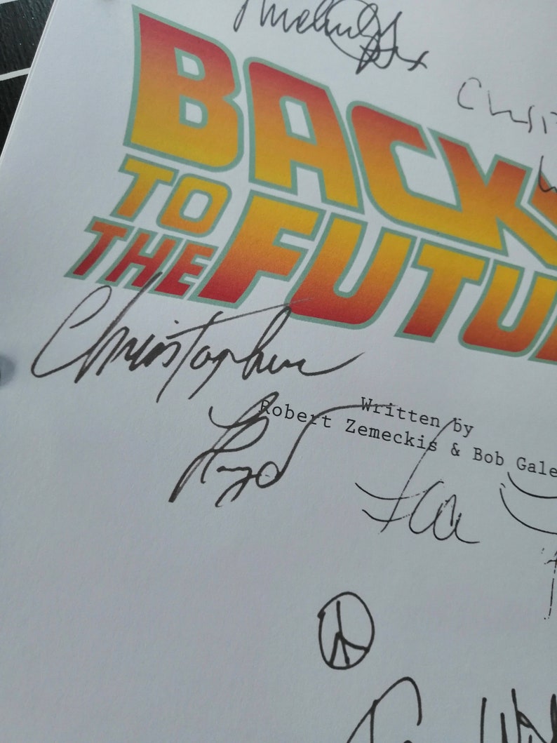 Back to the Future movie Script with Signatures / Autographs Etsy
