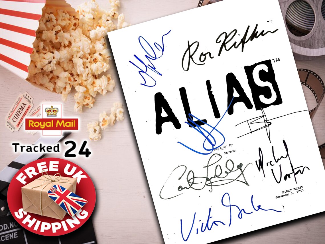 Alias Pilot TV Script with Signatures / Autographs Reprint