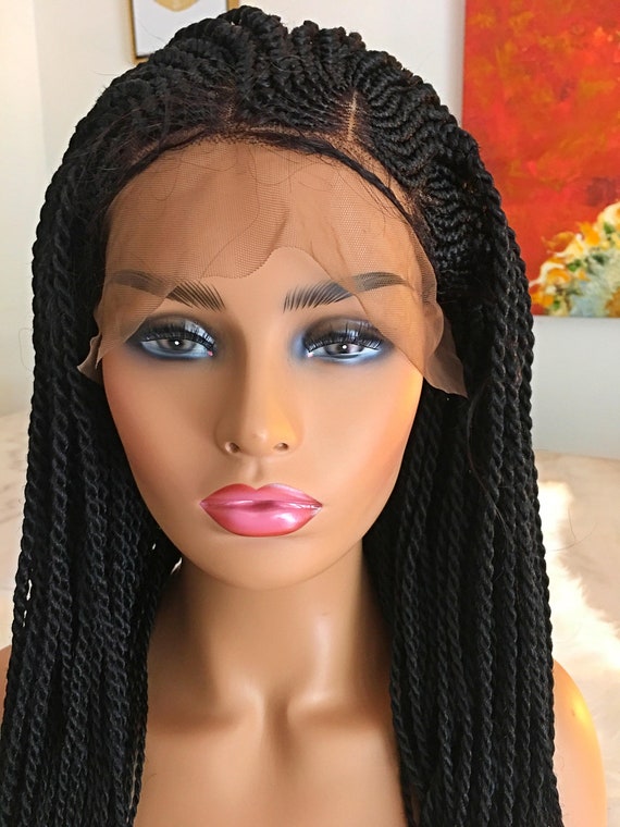 2chique Braids Women S Handmade Cornrow And Medium Twist Braided Wig Color 1 26 Inches