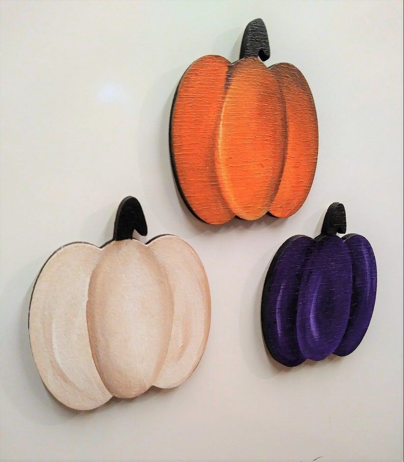 Fall Pumpkin Magnets Thanksgiving Pumpkin Magnets Painted Pumpkin Magnets 3 Pumpkin Magnets Fall Refrigerator Magnets