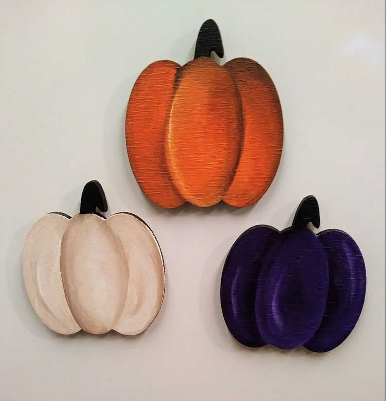 Fall Pumpkin Magnets Thanksgiving Pumpkin Magnets Painted Pumpkin Magnets 3 Pumpkin Magnets Fall Refrigerator Magnets