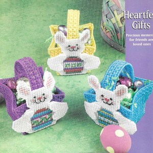 Mini Easter baskets plastic canvas pattern PDF