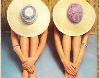Vintage crochet sunhats pattern PDF