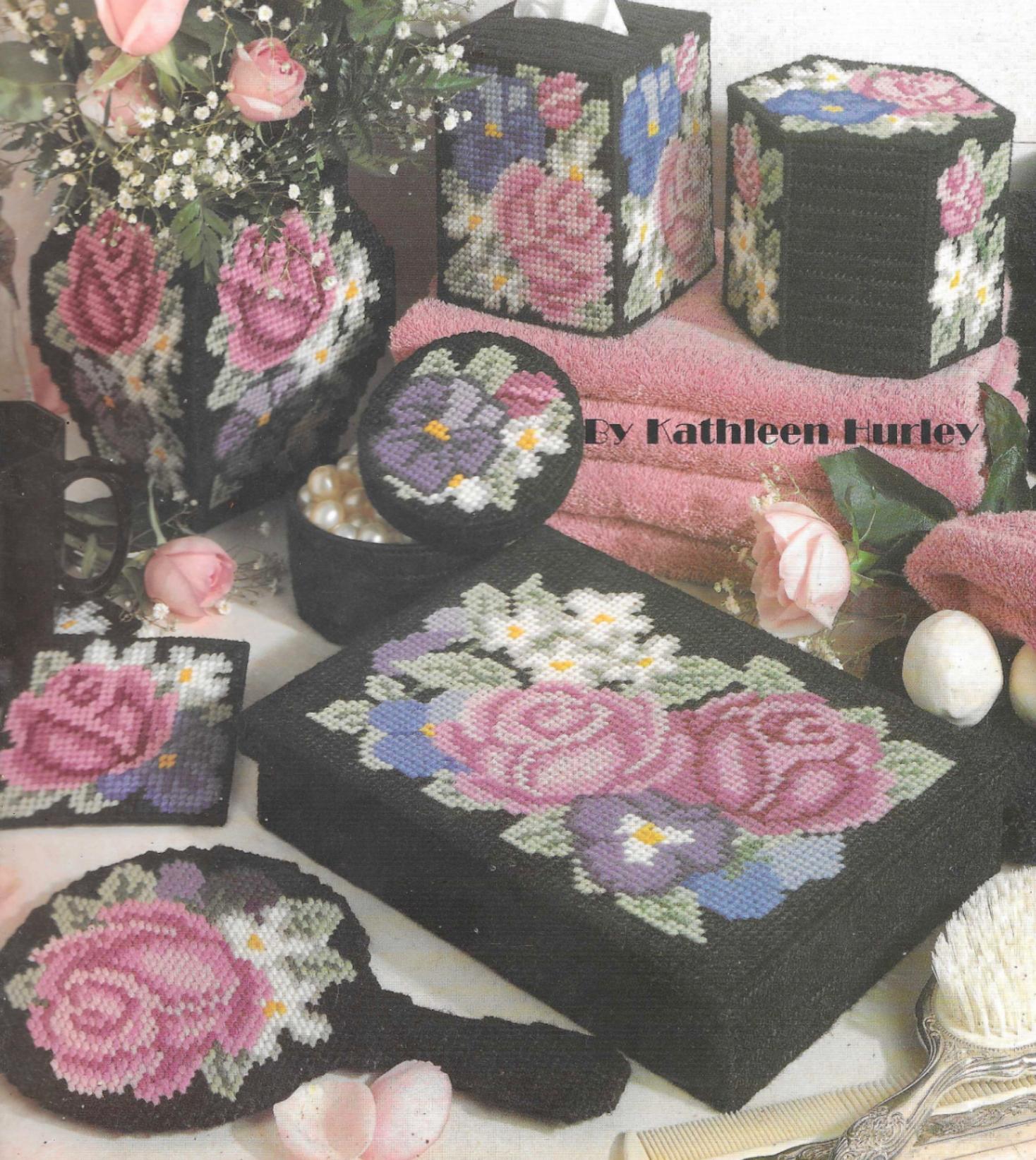 Victorian Nosegays 7 plastic canvas patterns PDF