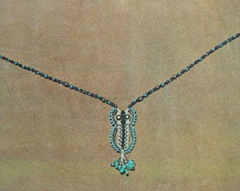 Tiny Owl necklace Vintage Macrame pattern PDF