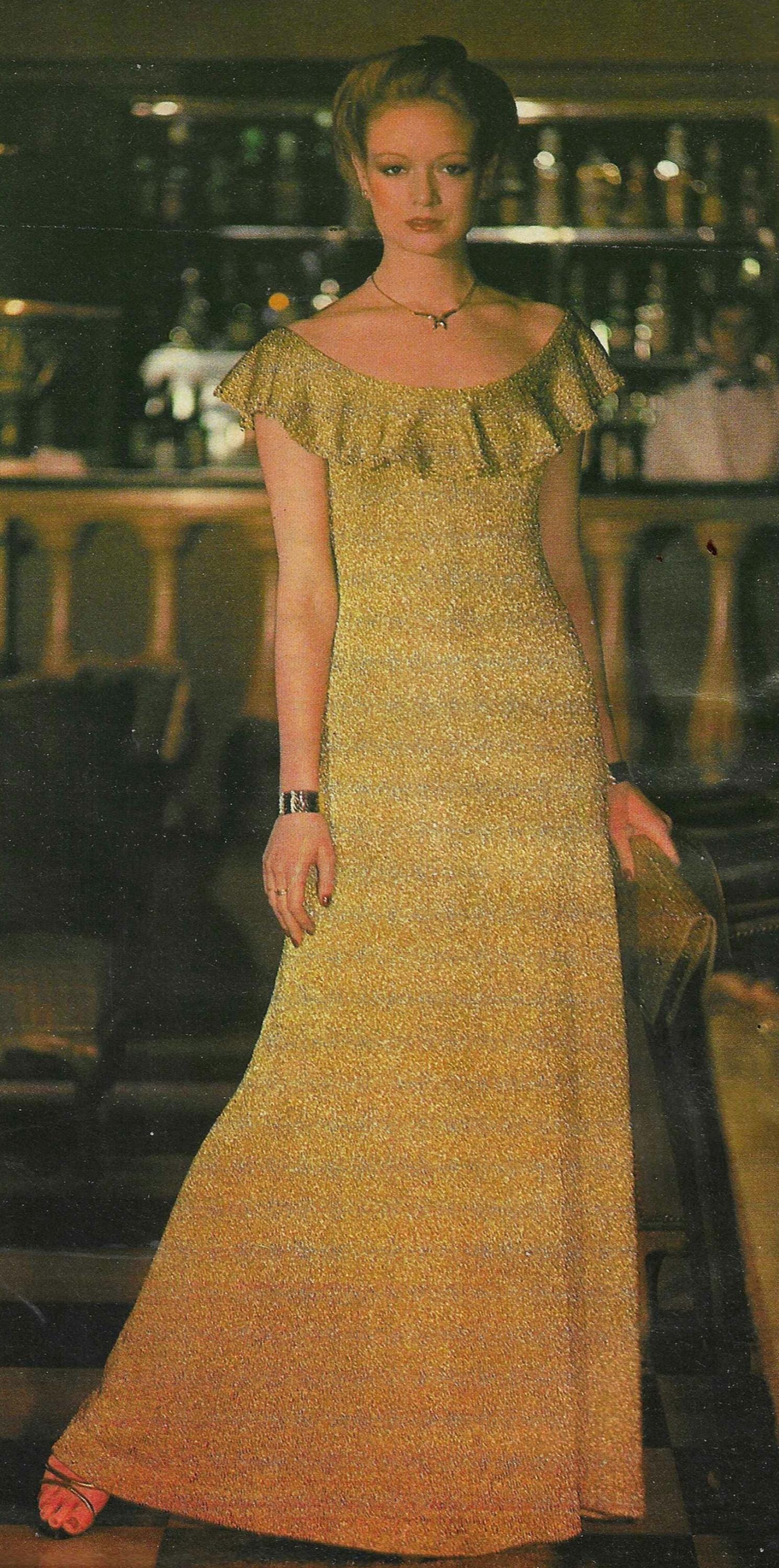 gold distressed knitted dress Montego Mini Dress
