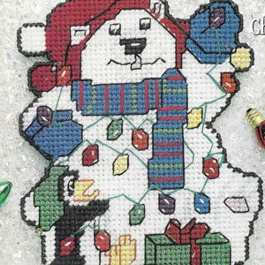 Polar Pals plastic canvas pattern PDF