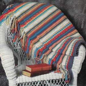 Southwest stripes blanket Crochet pattern PDF