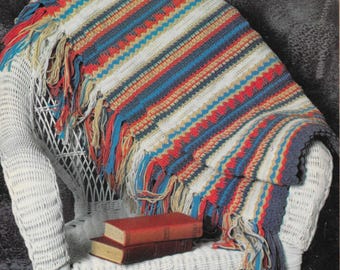 Patrón de crochet de manta de rayas del suroeste en PDF