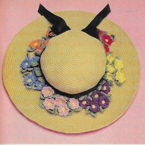 Garden Hat floral crochet pattern PDF