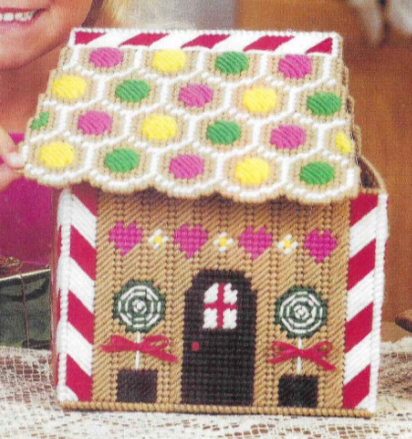 House Box Pattern Gingerbread House Box Plastic Canvas Pattern PDF - Etsy