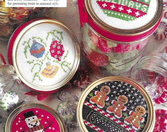 Christmas Jar Toppers Cross Stitch PDF