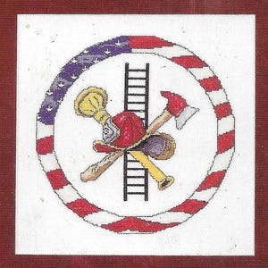 Firefighter cross stitch pattern PDF