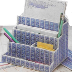 Drie bureauaccessoires: plastic canvaspatroon pdf