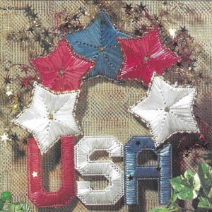 USA wreath Plastic canvas pattern PDF