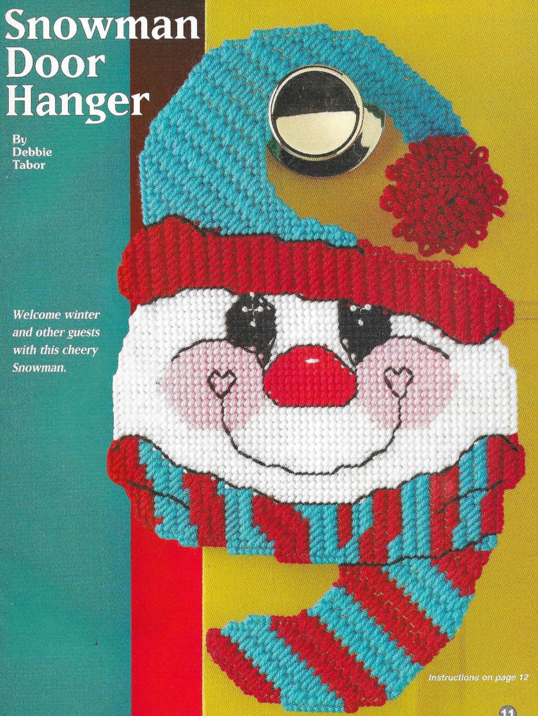 Snowman Door Hanger Plastic Canvas Pattern PDF - Etsy