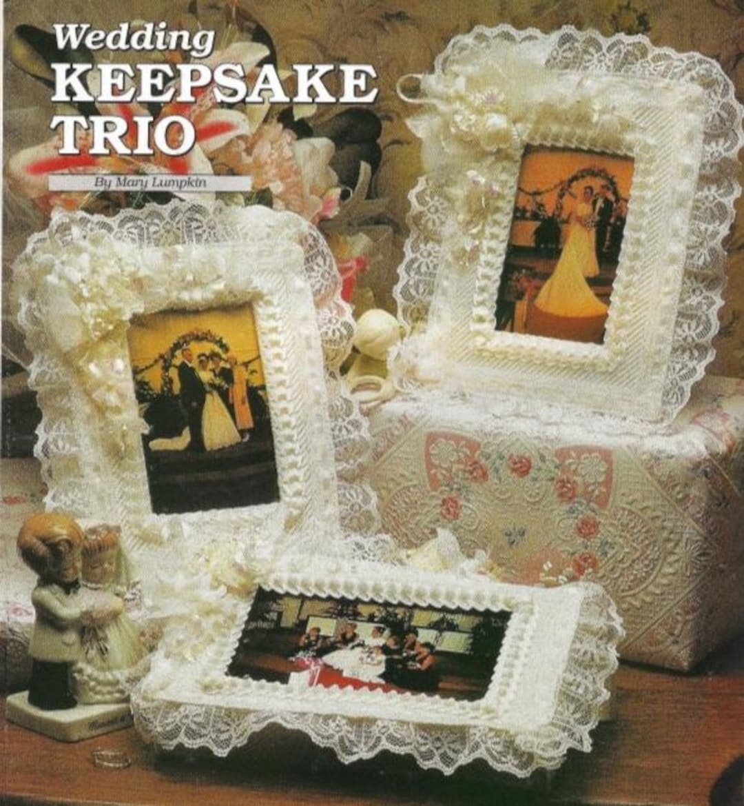 Wedding Album, Frame, Keepsake Box Plastic Canvas Pattern PDF