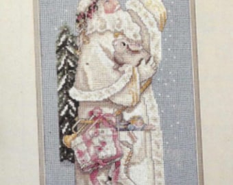 Santa in white Cross Stitch pattern PDF