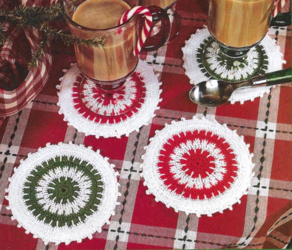 Crochet reversible coasters pattern PDF